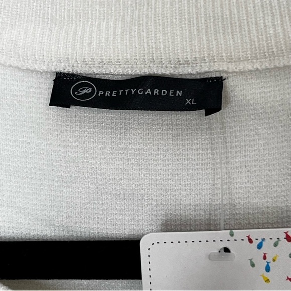 Pretty Garden Womens XL Crewneck Pullover Sweater White Animal Print NEW - Picture 4 of 9